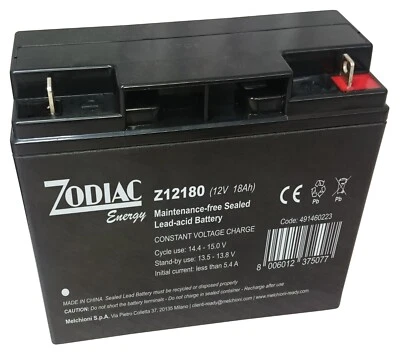 MELCHIONI ZODIAC 12v 18ah Batteria Ricaricabile al Piombo Ermetica gel Vlra come Fiamm fg21803 20