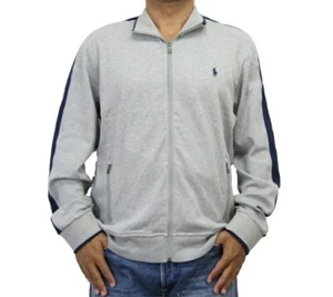 Polo Ralph Lauren Men’s Full Zip Cotton Jersey Jacket Sweatshirt Grey Navy 3XB - Picture 1 of 7