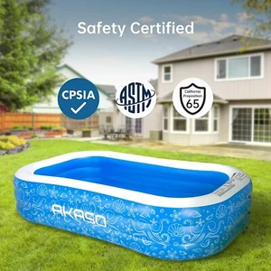 Inflatable Swimming Pool, BPA-Free PVC Material Kiddie Blow up Pool 163 gallons - Picture 1 of 6