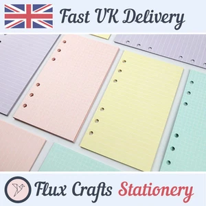 A5 A6 Refill Insert Lined Blank Grid Planner Pink Ring Binder Journal Flux Craft
