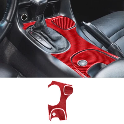 Cubierta de cambio de marchas de fibra de carbono roja para Chevrolet Corvette C5 1998-99 tipo A Foto 1 de 4