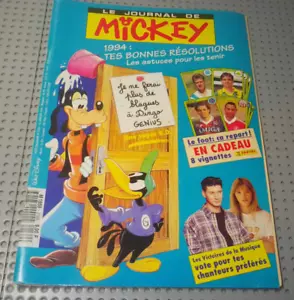 Le Journal de Mickey #2169 - Janv. 1994 - Supplément 8 vignettes Panini Foot 199 - Picture 1 of 5