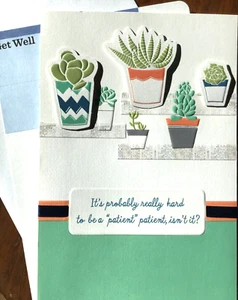 GET WELL Card "It is Hard to be Patient" for Friend/Family 3D Front Hallmark G7 - Picture 1 of 4