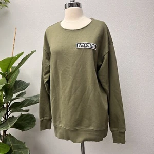 Ivy Park Crewneck Sweatshirt Sz Small Box Logo Gender Neutral Green - Picture 1 of 8