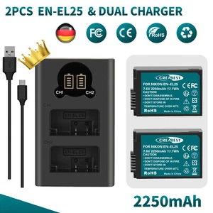 2x EN-EL25 EN-EL25a 4241 Batterie + Chargeur LCD pour Nikon Série Z Z Z30 Z50 MH-32 ZFC - Photo 1/18
