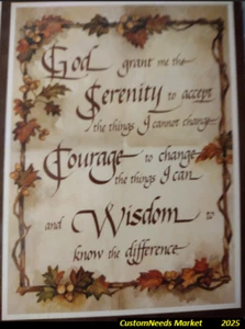 God Grant Me Serenity Courage Wisdom Saying with Frame (50% Shipping Cost) - Picture 1 of 3