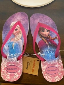 Havaianas Frozen Disney Flip Flops - Size 3/4 Y. - Picture 1 of 2