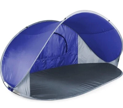 Picnic Time Manta pop up beach sun tent in blue/gray/silver - Image 1 of 4
