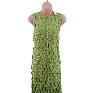 Anthropologie Talia Sleeveless Slim Textured Midi Dress, Size UK 12, Green - Picture 1 of 14
