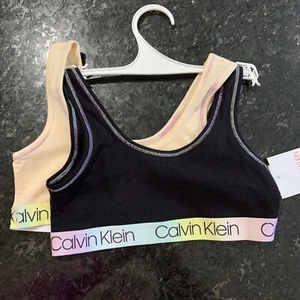 New CALVIN KLEIN Girls Bralette Bra Small 6/6x Two (2) Pack Underwear - Picture 1 of 6