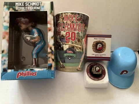 PHILLIES MIKE SCHMIDT 1980 WORLD SERIES REPLICA RING SOUVENIR CUP BOBBLEHEAD Cover