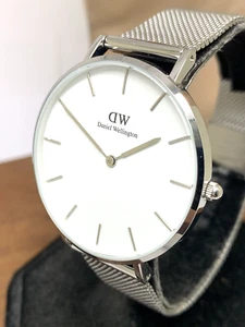 Reloj Daniel Wellington para mujer DW00100306 esfera blanca 36 mm correa de malla de acero plateado - Imagen 1 de 13