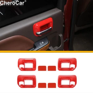 Manija interior de la puerta cubierta del cuenco decoración para Chevy Silverado GMC Sierra 14-18 rojo - Imagen 1 de 10