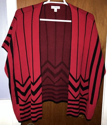 Envoltura de chal Kim Rogers, talla grande, rojo/negro, MUY BUENO (253) Foto 1 de 4