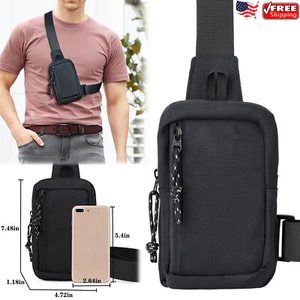 Men's Sling Bag Chest Cross Body Travel Sport Shoulder Oxford Phone Backpack - Picture 1 of 15