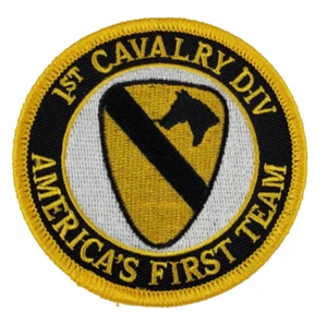 US ARMY 1ST CAVALRY DIVISION ROUND PATCH VETERAN FORT HOOD HORSE FIRST TEAM - Picture 1 of 1