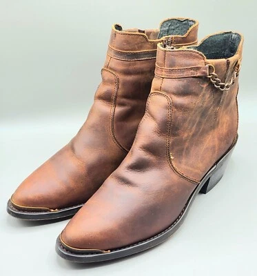 Botines Durango Western para mujer talla 7,5 M cuero marrón cremallera lateral corta RD864 Foto 1 de 4