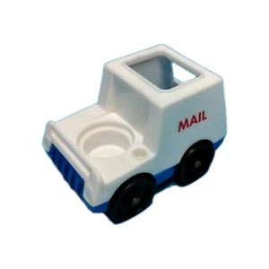 Camión Fisher Price Mail Main Street 1986 vintage Little People coche de juguete Jeep antiguo - Imagen 1 de 7
