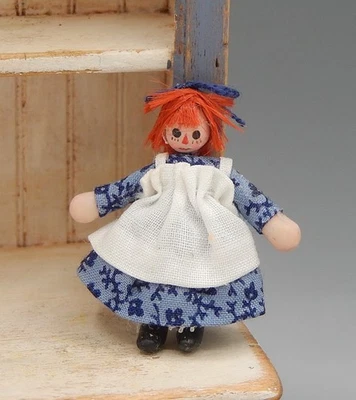 OOAK Maureen Thomas Sculpted Doll's Raggedy Ann Doll Dollhouse Miniature 1:12 - Image 1 of 4
