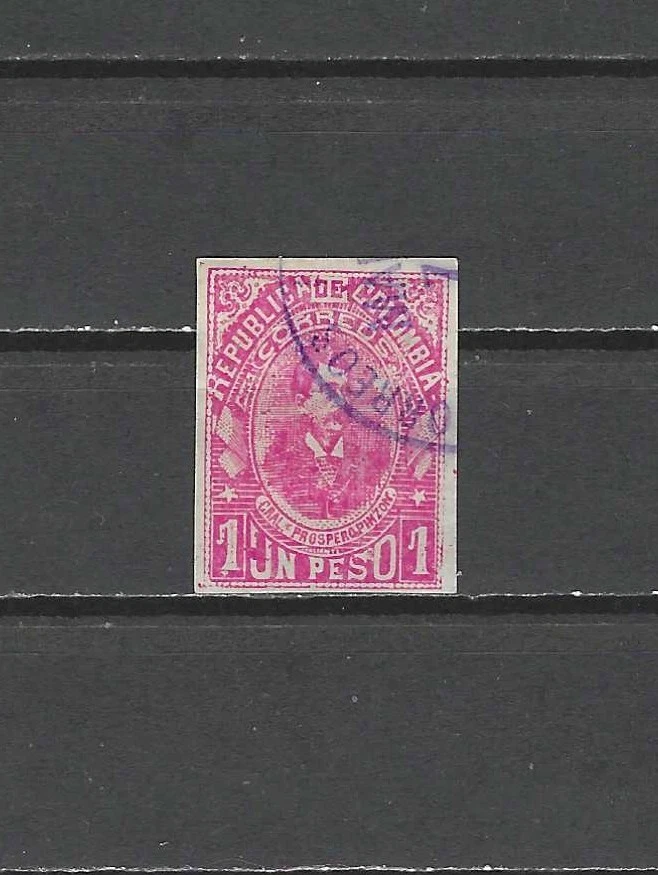 COLOMBIA , 1903/04 , GEN. PINZON , #217 , 1p STAMP , IMPERF ,  USED - Image 1 of 1