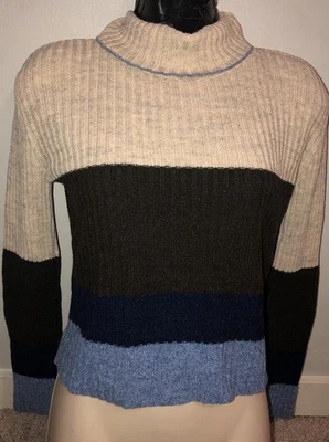 Suéter de cuello alto tejido acanalado en bloques de colores de colección tapones fríos niñas grande 14/16 Foto 1 de 4