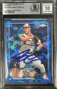 Garrett Crochet Signed 2023 Topps Chrome Update Sapphire #USCS39 BAS Auto 10 - Picture 1 of 2