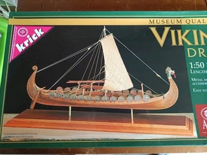 AMATI Viking Ship Wikingerschiff Drakkar Oseberg - Holzmodell Bausatz 1/50 - Bild 1 von 4