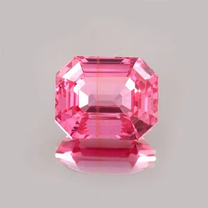 Piedras preciosas sueltas de zafiro rosa rojizo natural de Ceilán de 10,50 quilates corte esmeralda - Imagen 1 de 5
