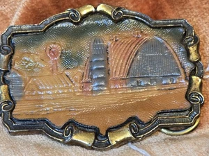 1980 Great American Buckle Co. Harvest Time Farming Related Buckle  MINT - Picture 1 of 3