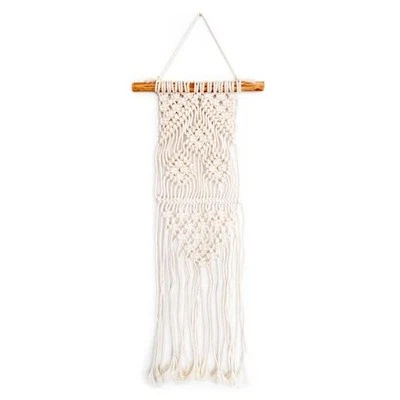 Kit da appendere a parete in macramè rovere massello - tre foglie MWH014 - Immagine 1 di 3