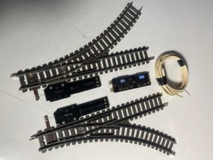 Pair of American Flyer Pikemaster remote control switch tracks w/controls/wires - Picture 1 of 7