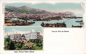 GENOA ITALY MULTIVIEW PORT AND EDEN HOTEL c1910 VINTAGE POSTCARD 102925 U - Picture 1 of 2