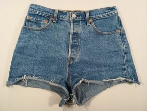 Jeans Levi's Premium donna 29 blu denim pantaloncini tasche bottoni mosca spedizione veloce - Foto 1 di 23
