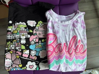 Барби розовый галстук краситель Hello Kitty женская футболка лот размер - Изображение 1 из 4