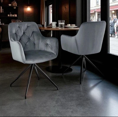 2er Set Drehbare Esszimmerstühle aus Samt – Modern, 360°, 5 Farben - Bild 1 von 4