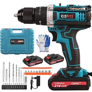Neu Cisivis 21V Akku Bohrschrauber Set Akkuschrauber Bohrmaschine mit 2 Akkus DE - Bild 1 von 16