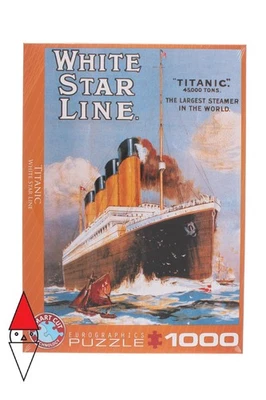 PUZZLE GRAFICA EUROGRAPHICS STAMPE VINTAGE TITANIC WHITE STAR LINE 1000 PZ - Immagine 1 di 2