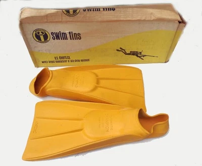 1960's  US DIVERS HYDROMATIC CHAMPION YELLOW XL FINS - NEW OLD STOCK IN BOX! - Image 1 of 3
