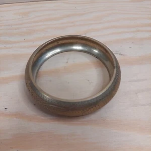 Vintage Engraved 68mm Classic Golden Brass 15 mm Wide Golf Bangle Cuff 43 grams - Picture 1 of 5