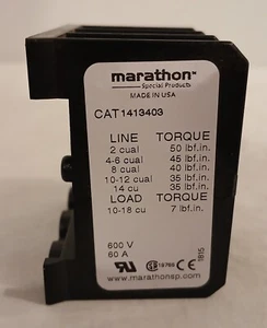 Bloque de terminales maratón. 1413403. 60A, 600V. NUEVO. Envío gratuito. - Imagen 1 de 6