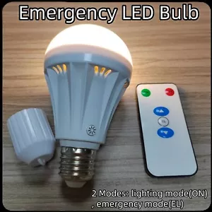 7W Rechargeable Emergency LED Bulb Household Lighting Bulbs,Backup Light Bulb E2 - Picture 1 of 6