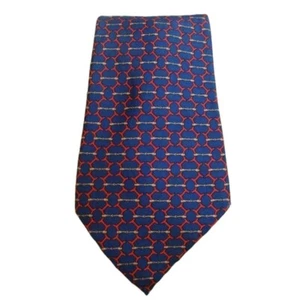 100% authentic [HERMES] Necktie / Red x Navy (Used) - Picture 1 of 4