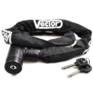 VECTOR Chain Motorcycle Scooter Padlock Double Keys 1.20 Meter 8x8mm Security - Picture 1 of 1