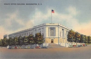 Cartolina Washington DC: edificio uffici del Senato, lino vintage, non pubblicata - Foto 1 di 2
