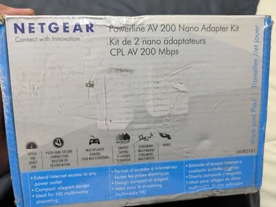 NETGEAR Powerline AV 200Mbps Nano Adapter Kit Sealed Box  - Image 1 of 3