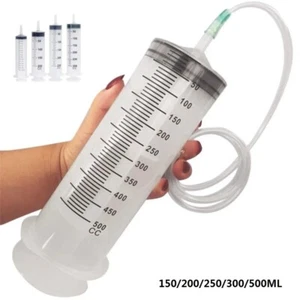 150ml-500ml Syringe Syringes Large Capacity Reusable Pump Measuring 1.3m Tube - Picture 1 of 12