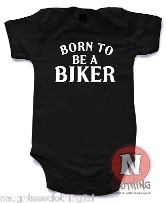Naughtees Clothing Born To Be A Biker Strampler Baby Suit Baumwolle Geschenk Neu