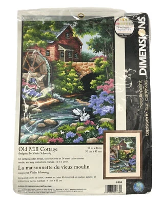 Vintage Dimensions Needlepoint Kit “The Old Mill Cottage” #2484 12” X 16” - Image 1 of 2