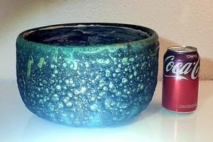 Large LAVA GLAZE CERAMIC BOWL - Signed by the Artist 2002 - 11 x 6" - 6 lb 13 oz - Picture 1 of 12