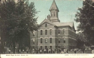1911 ALEDO Illinois IL High School FOTOETTE cartolina - Foto 1 di 2